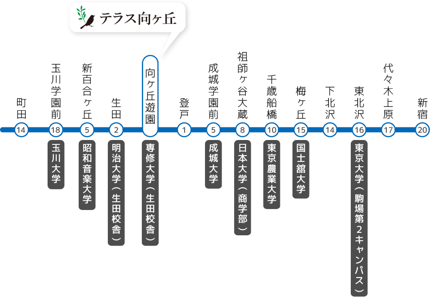 小田急小田原線沿線の大学